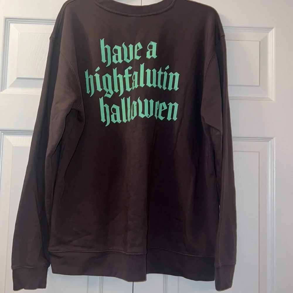 Living Fully Co. Mallory Ervin Halloween Black Cat Sweatshirt size XL Holiday - Picture 4 of 4